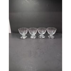 Tiffin Franciscan Du Jour Champagne Glasses, Set of‎ 4 Tall Sherbet Glasses, Vtg